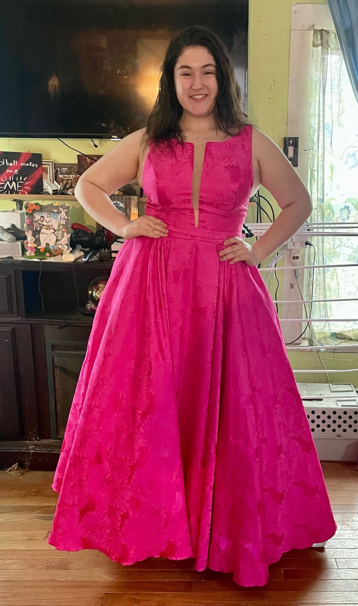 Sherri Hill Plus Size 18 Prom Pink Ball Gown on Queenly