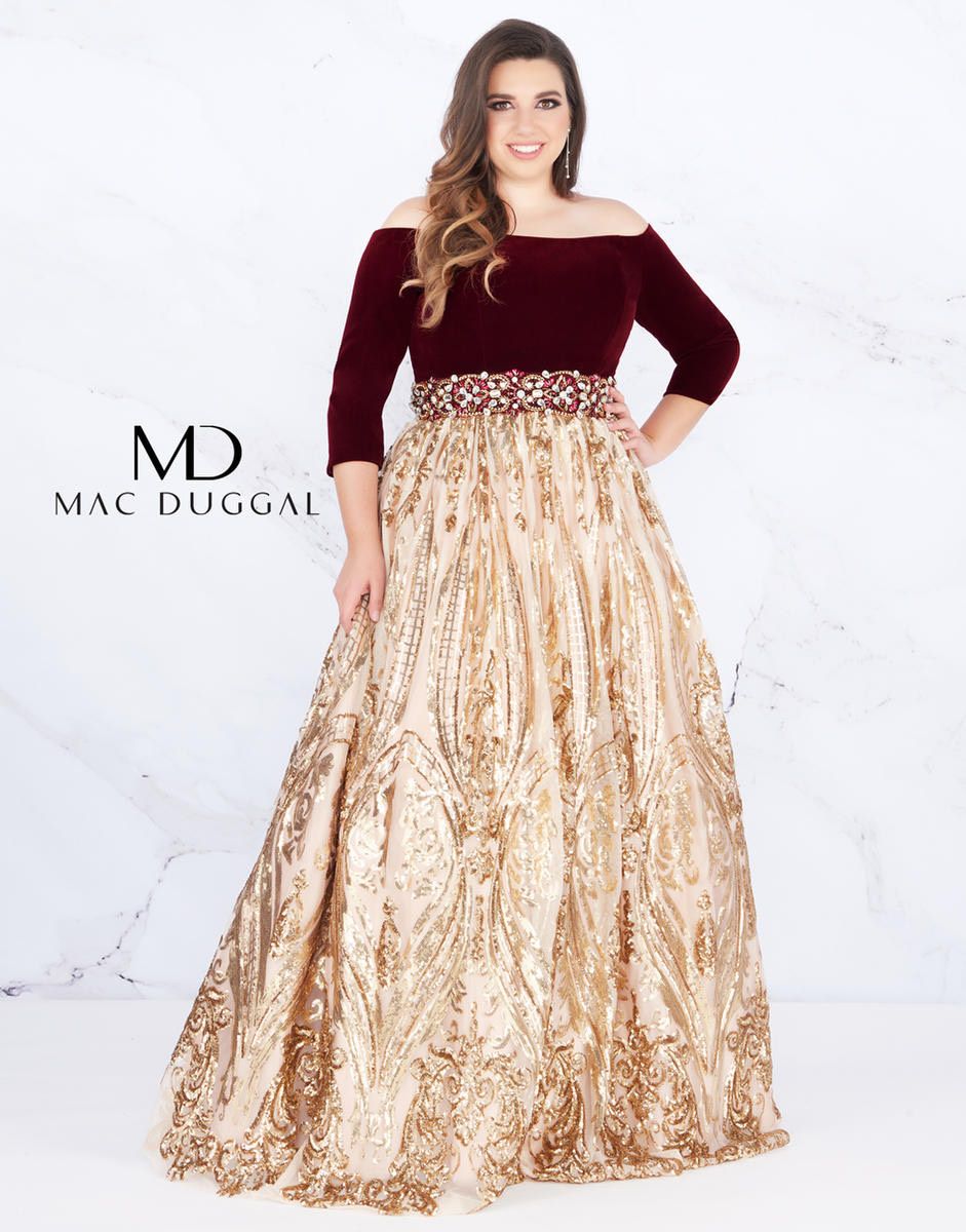 Mac Duggal Plus Size 24 Gold Ball Gown on Queenly
