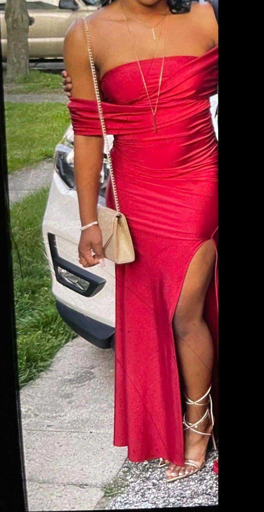Fashion Nova Size M Prom Red Side Slit Dress on Queenly