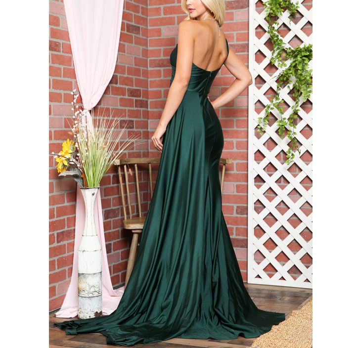 Style Emerald Green Sweetheart Neck One Shoulder Mermaid Gown Amelia  Size 6 Wedding Guest One Shoulder Green Mermaid Dress on Queenly