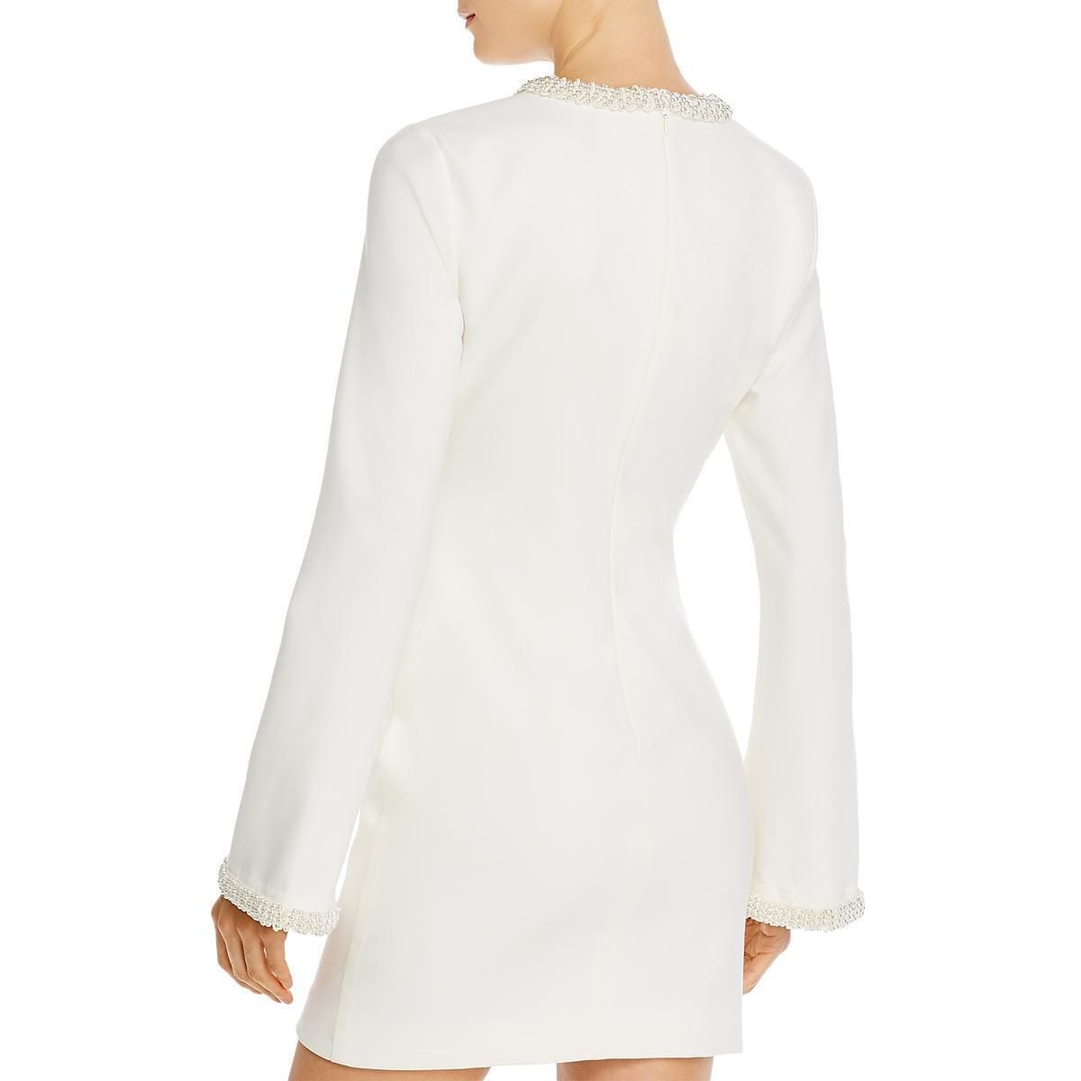 Style YD1095001LYB Likely Size 8 Long Sleeve White Cocktail Dress on Queenly