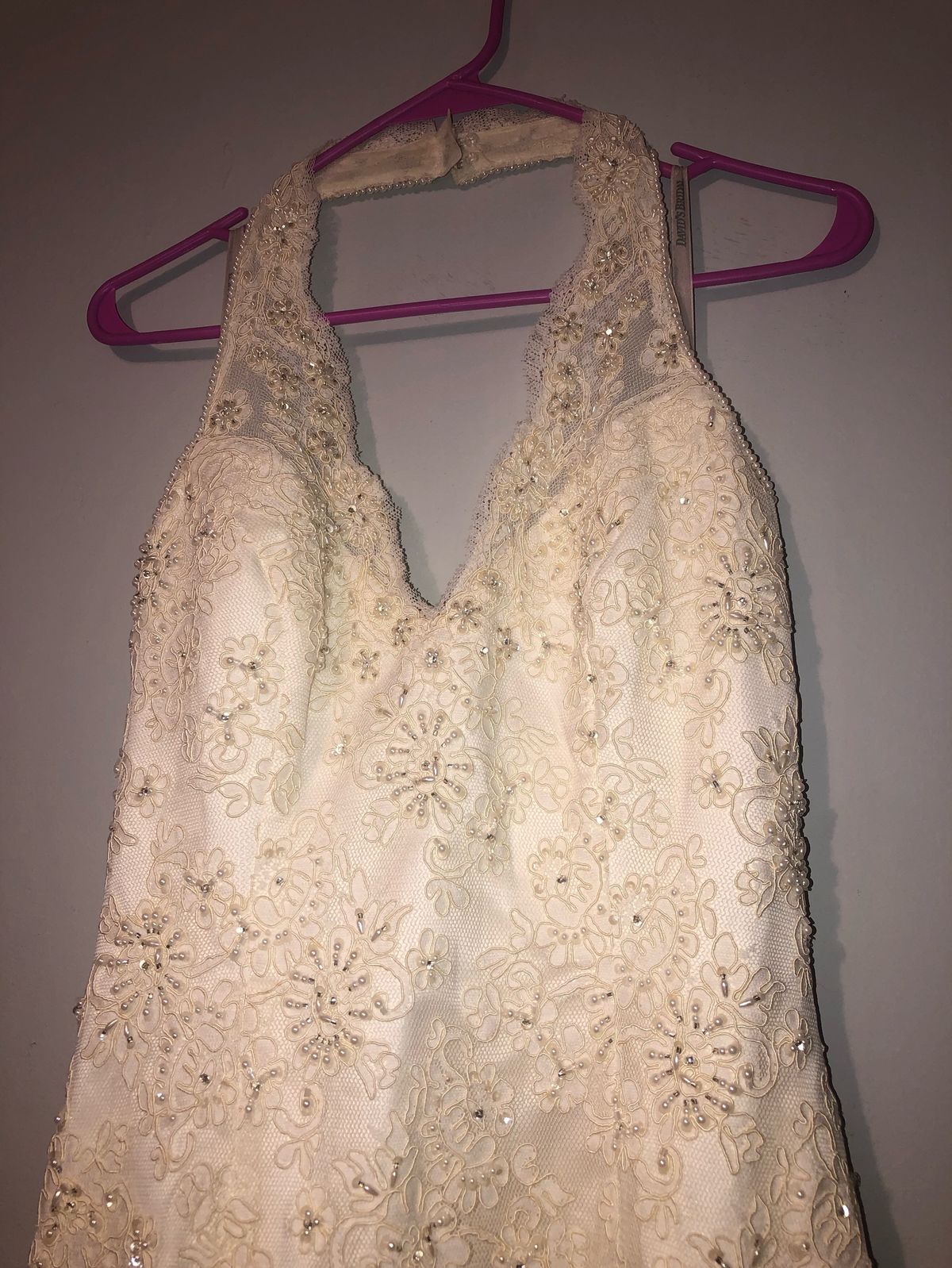 Size 8 Halter White A-line Dress on Queenly