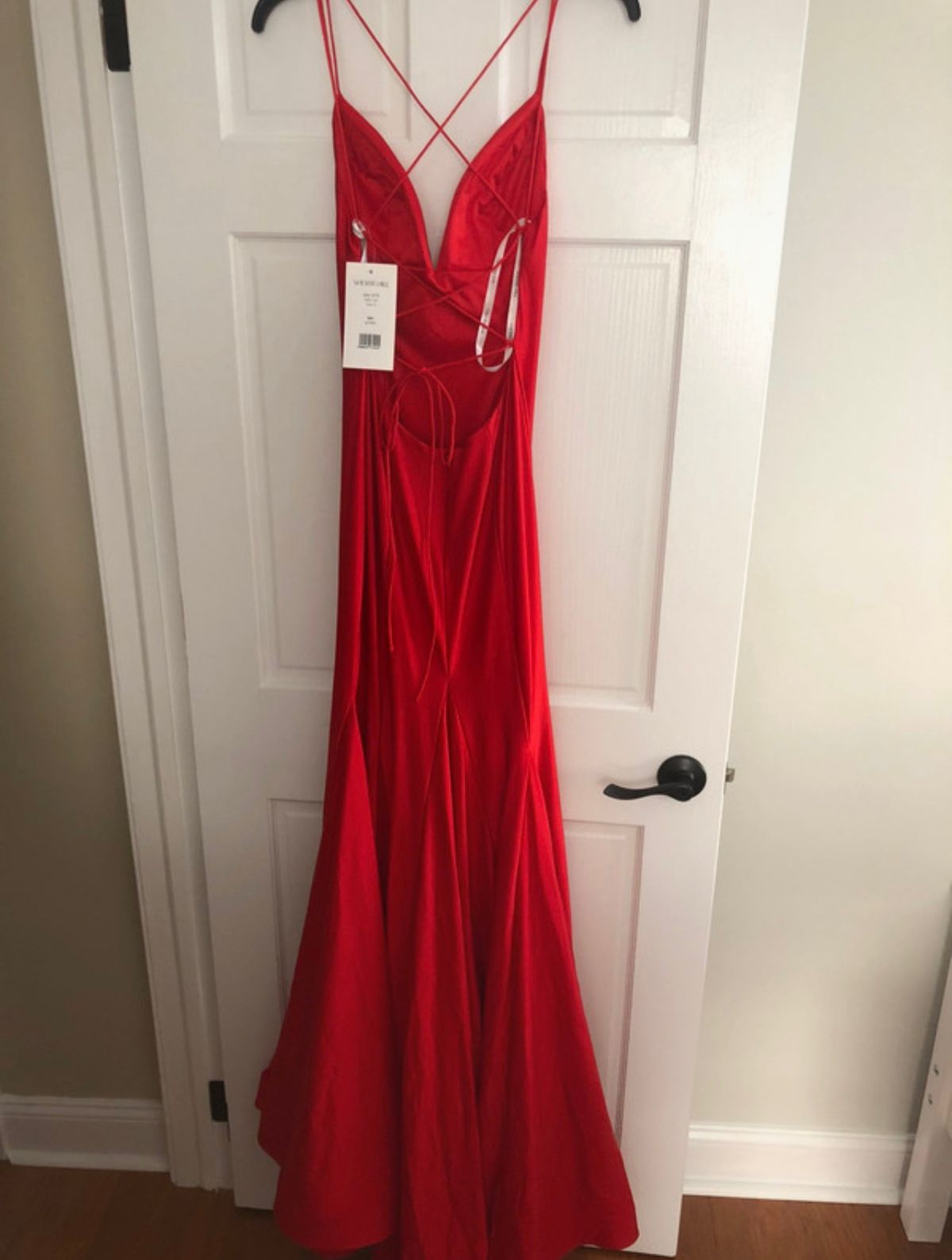Sherri Hill Size 6 Prom Satin Red Mermaid Dress on Queenly