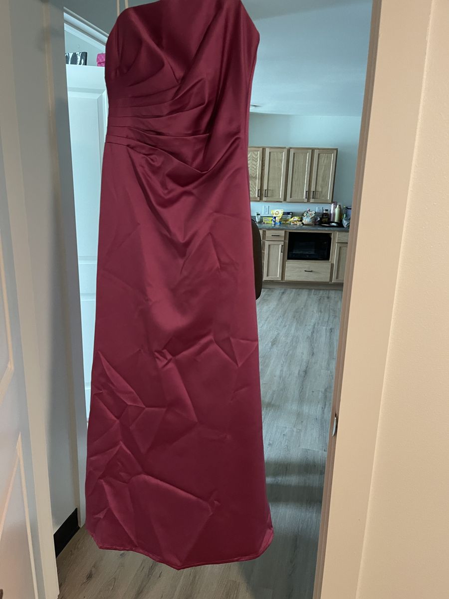 Size 8 Strapless Purple A-line Dress on Queenly