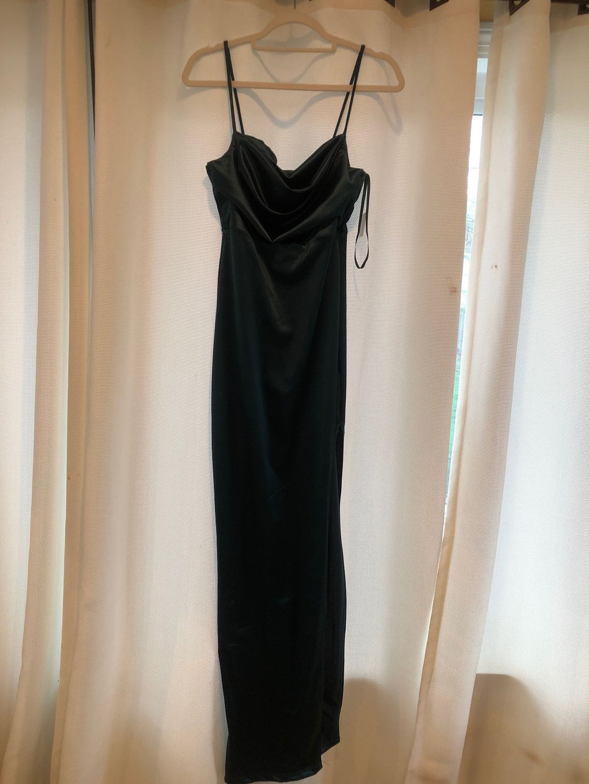 Windsor Size 8 Prom Satin Green Floor Length Maxi on Queenly