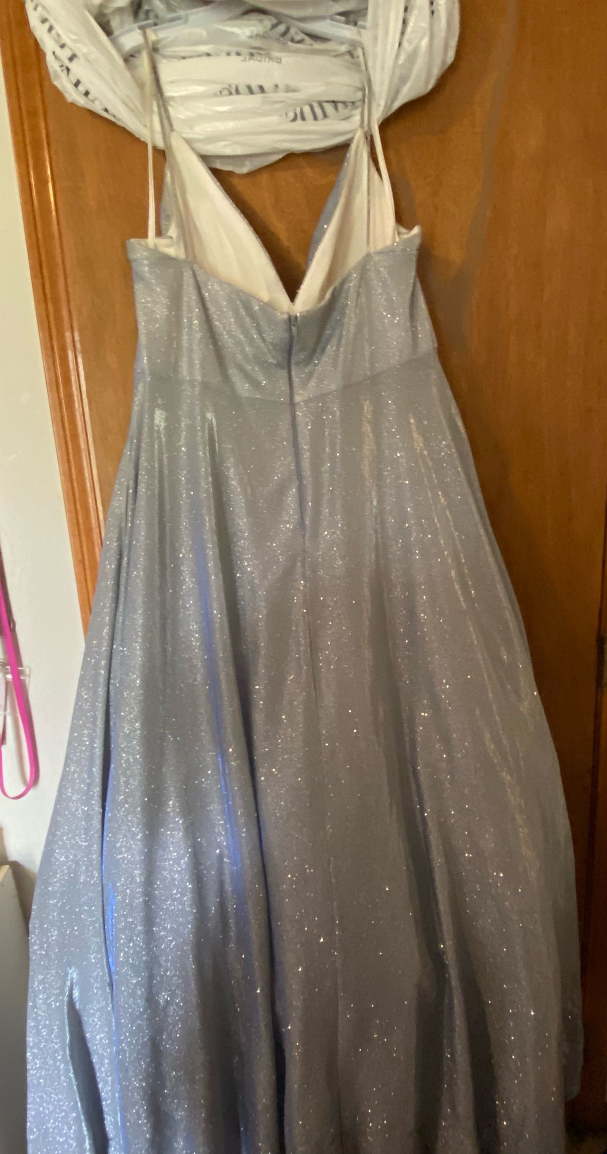 Size 1X Prom Silver Ball Gown on Queenly