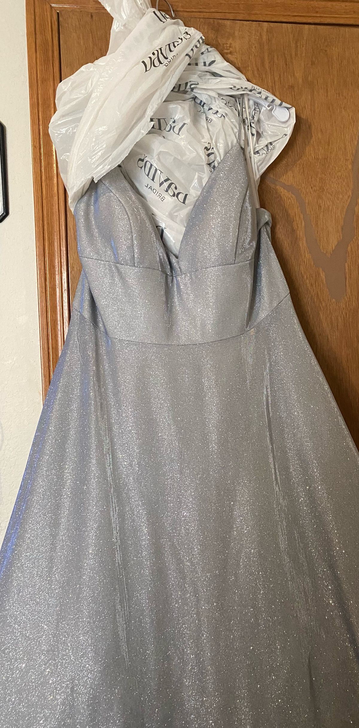 Size 1X Prom Silver Ball Gown on Queenly