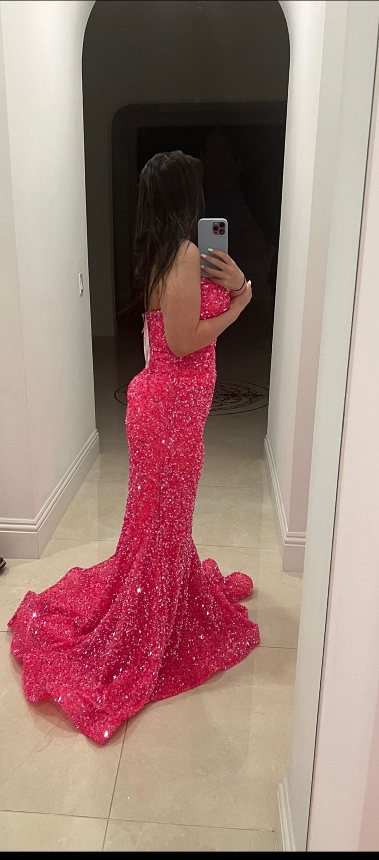 Jovani Size 2 Prom Strapless Hot Pink Mermaid Dress on Queenly