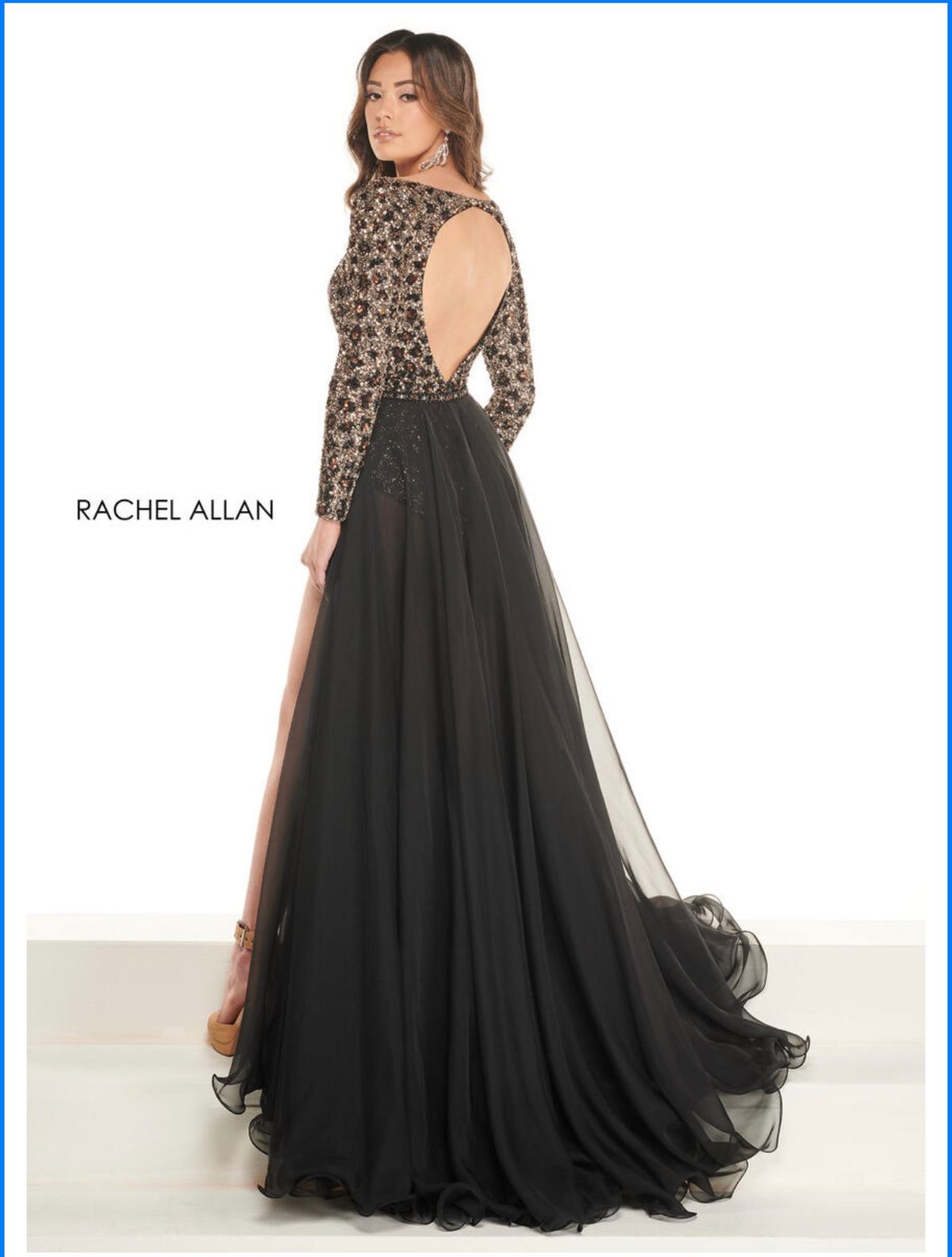 Rachel Allan Size 4 Black Dress With Train on Queenly