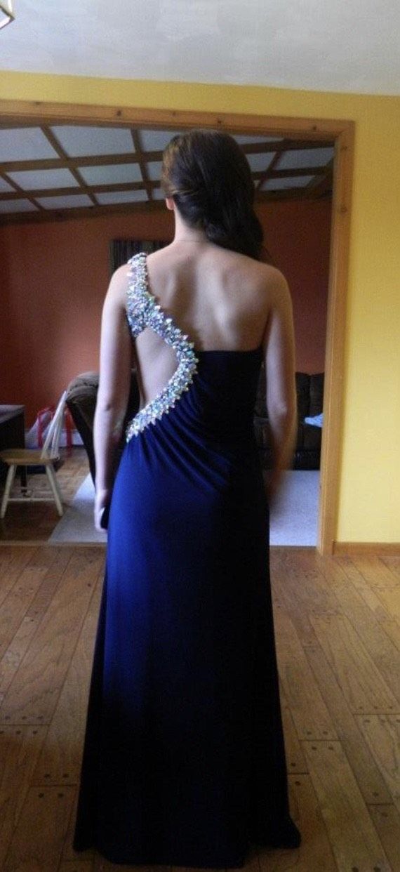 Size 4 Prom Navy Blue Mermaid Dress on Queenly