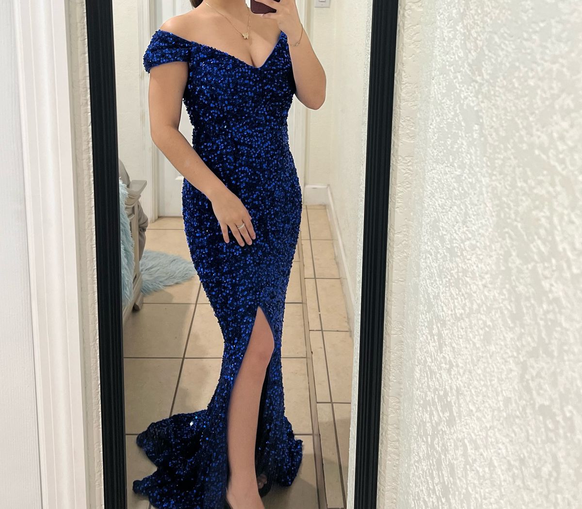 Size XS Prom Blue Side Slit Dress on Queenly