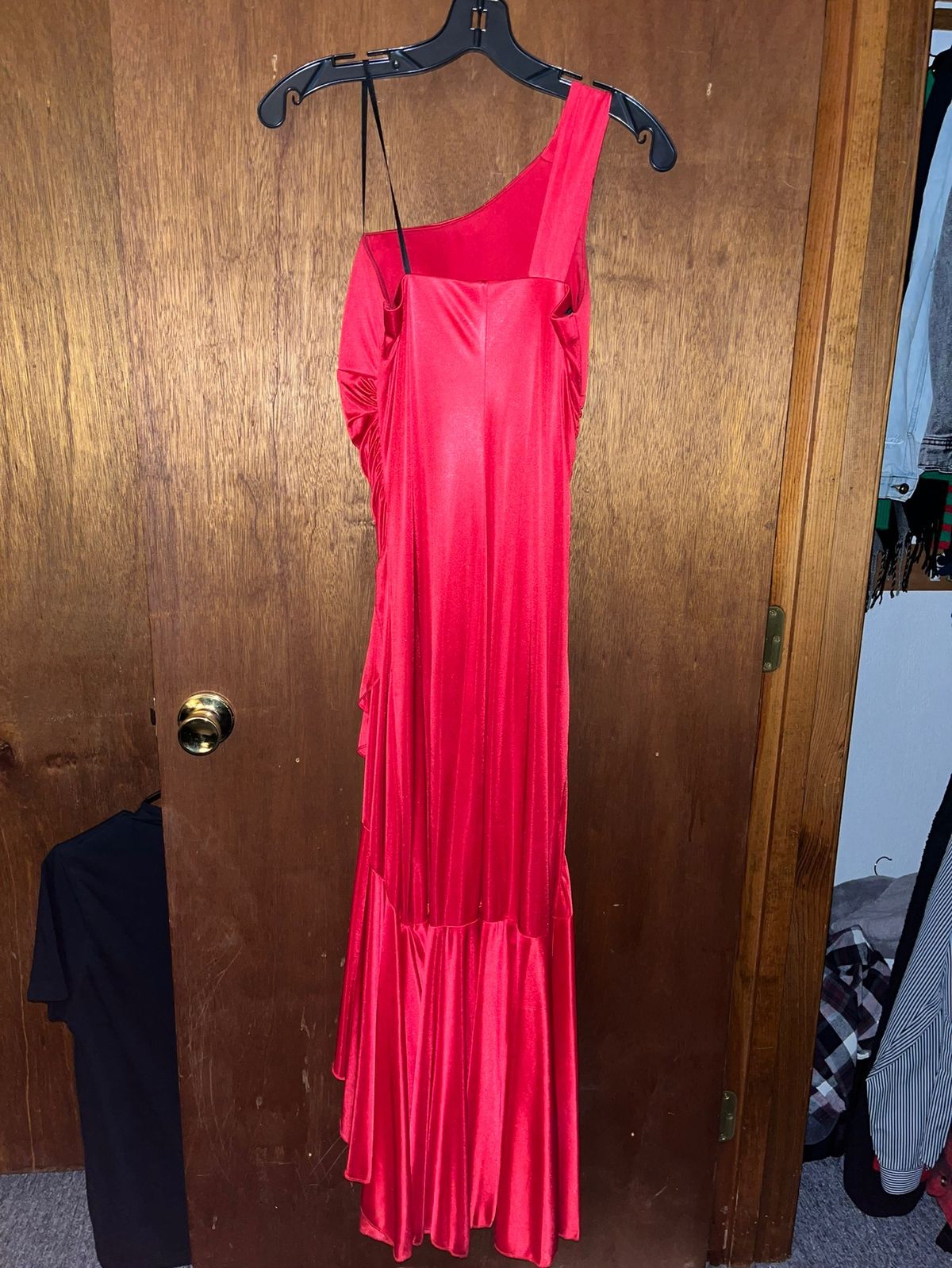 Size S Prom Red Side Slit Dress on Queenly