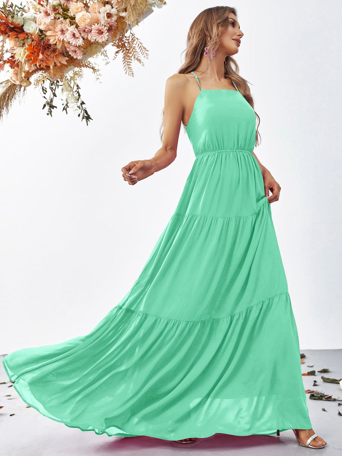 Style FSWD0925 Faeriesty Size S Green Floor Length Maxi on Queenly