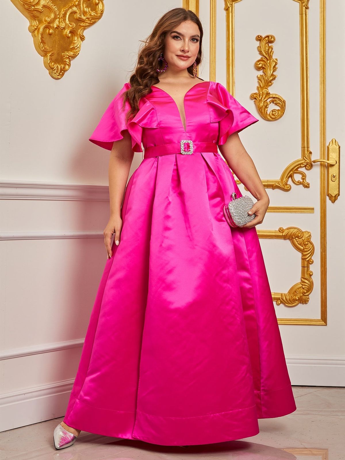 Style FSWD0819P Faeriesty Size 2X Prom Satin Hot Pink Floor Length Maxi on  Queenly