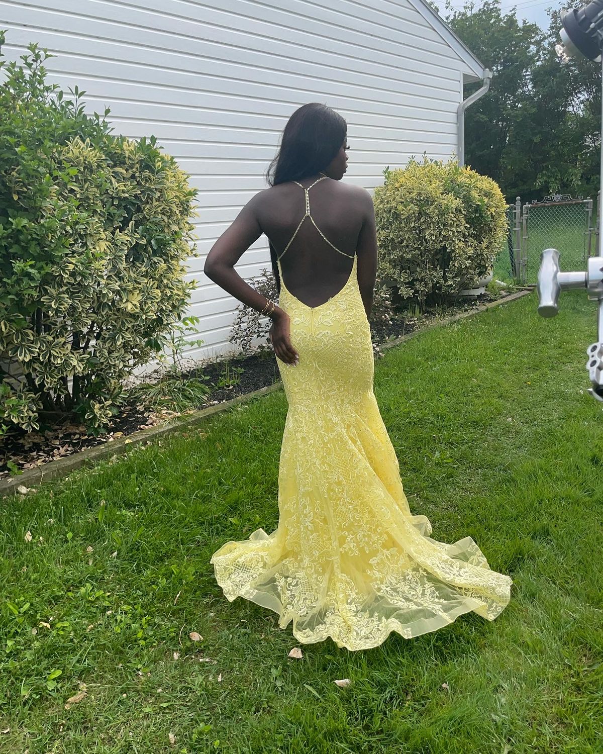 Size 8 Prom Yellow Mermaid Dress on Queenly