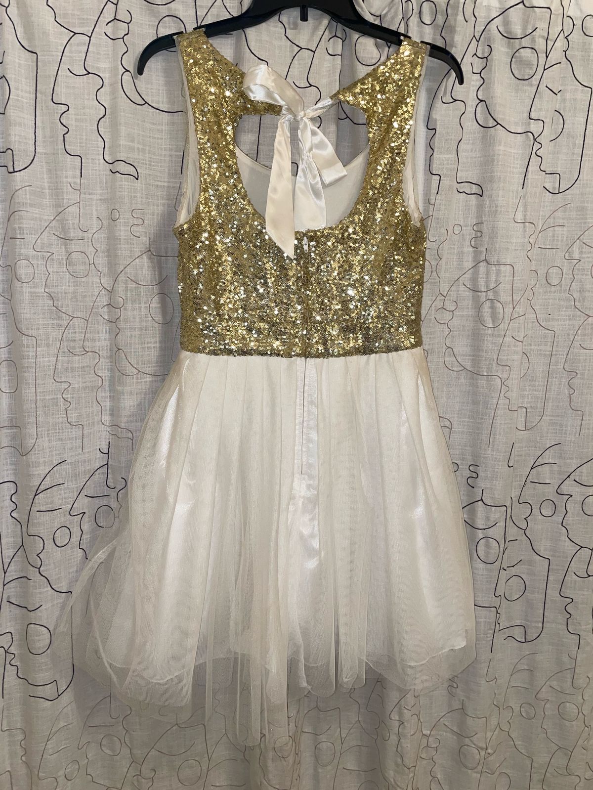 B. Darlin Size L Prom Gold A-line Dress on Queenly