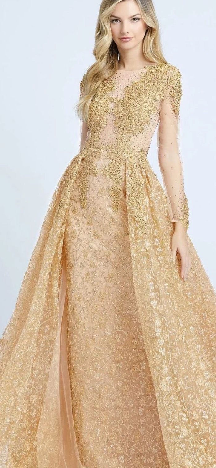Mac Duggal Size 6 Prom Gold Mermaid Dress on Queenly