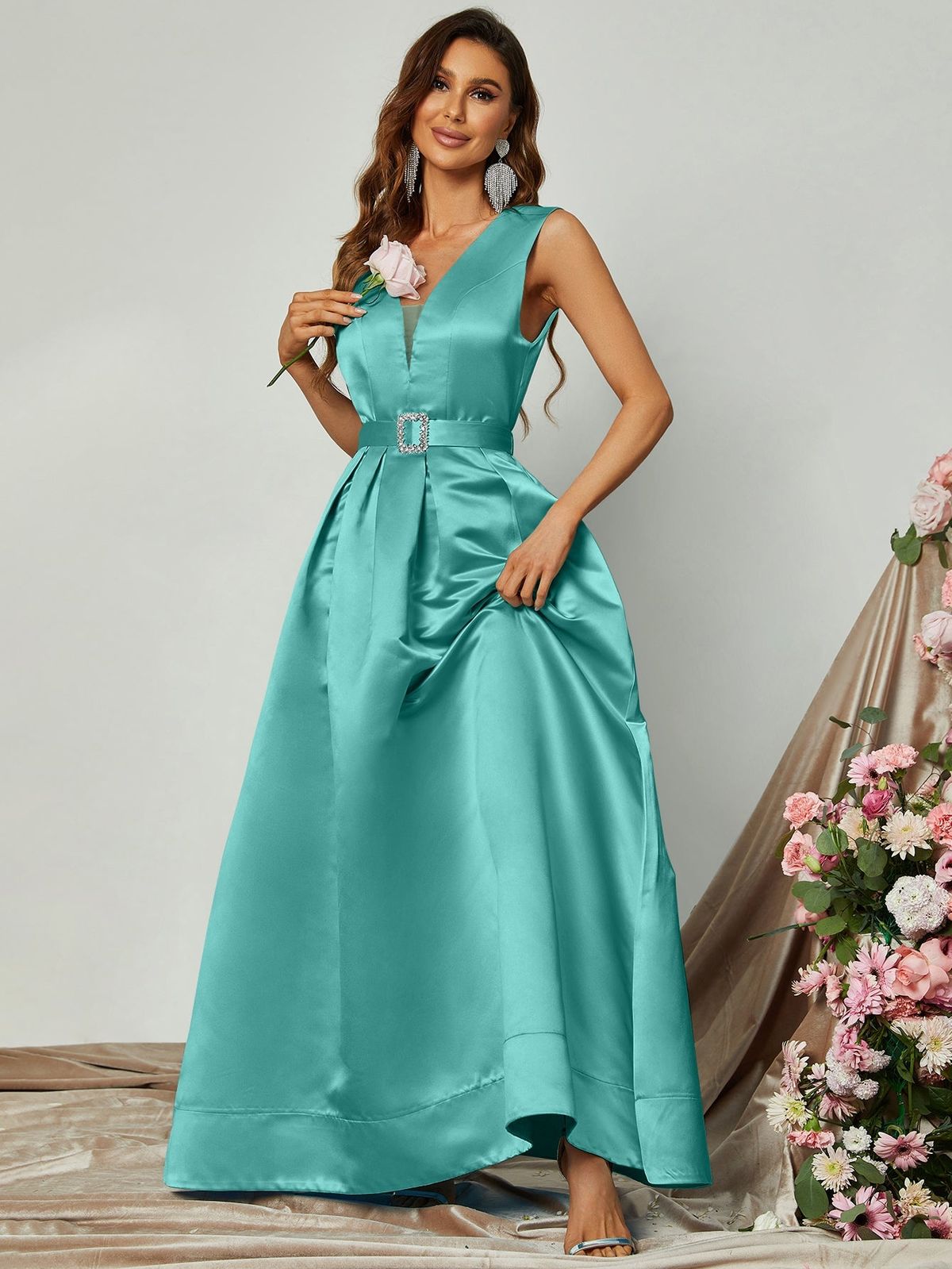 Style FSWD0731 Faeriesty Size XS Satin Green Ball Gown on Queenly