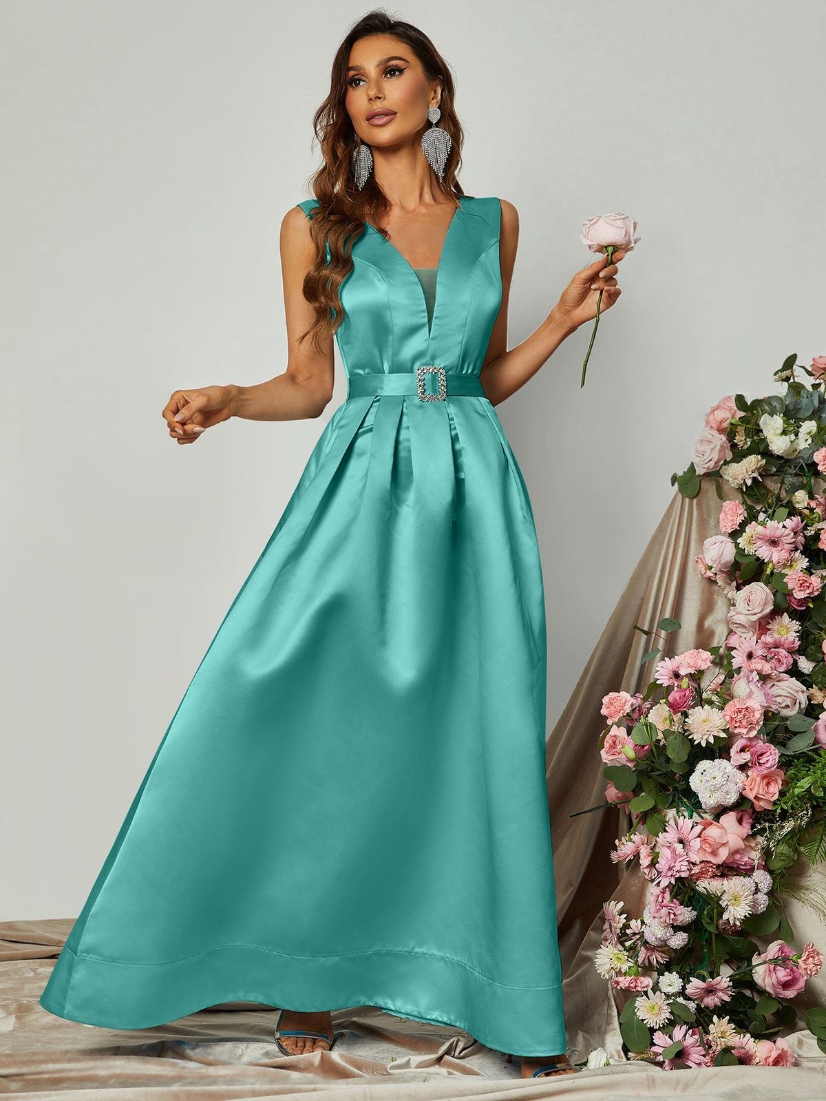 Style FSWD0731 Faeriesty Size XS Satin Green Ball Gown on Queenly
