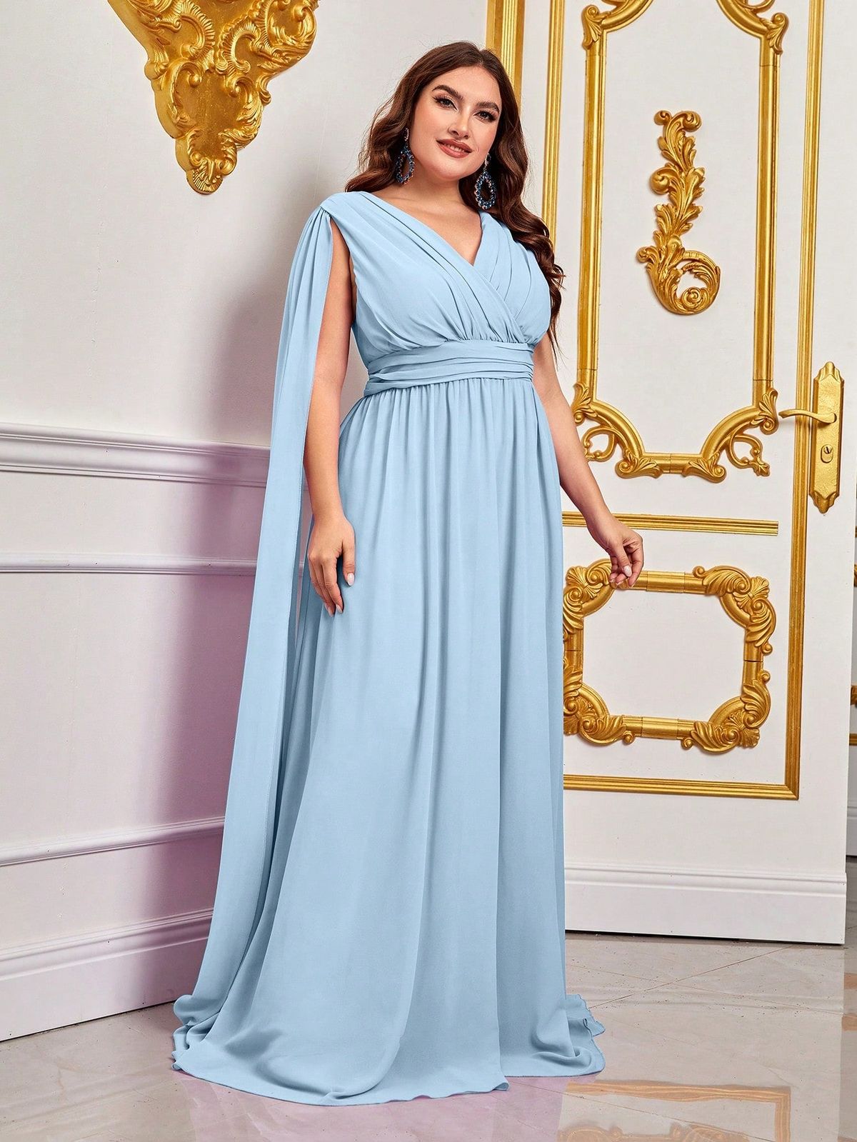 Style FSWD0779P Faeriesty Size 3X Blue A-line Dress on Queenly