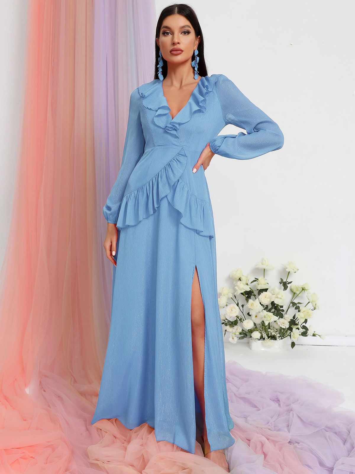 Style FSWD0967 Faeriesty Size XS Blue Floor Length Maxi on Queenly