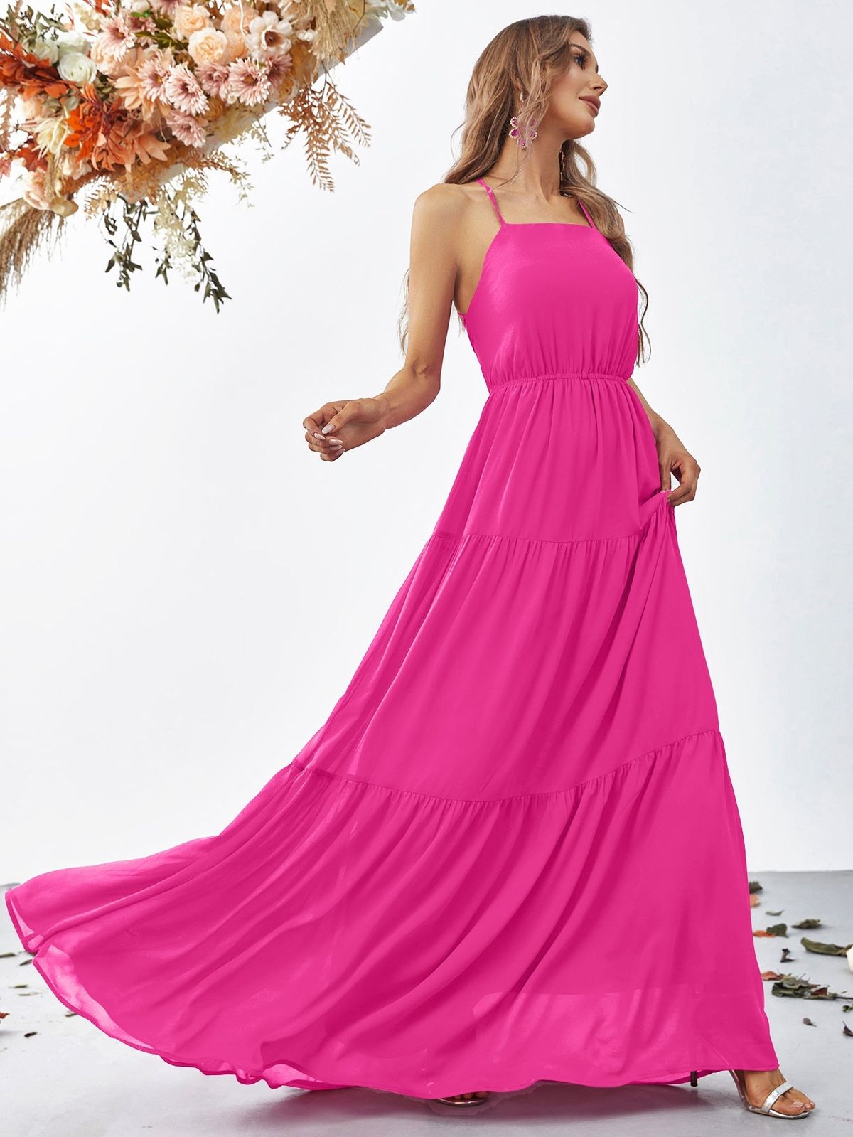 Style FSWD0925 Faeriesty Size M Hot Pink Floor Length Maxi on Queenly