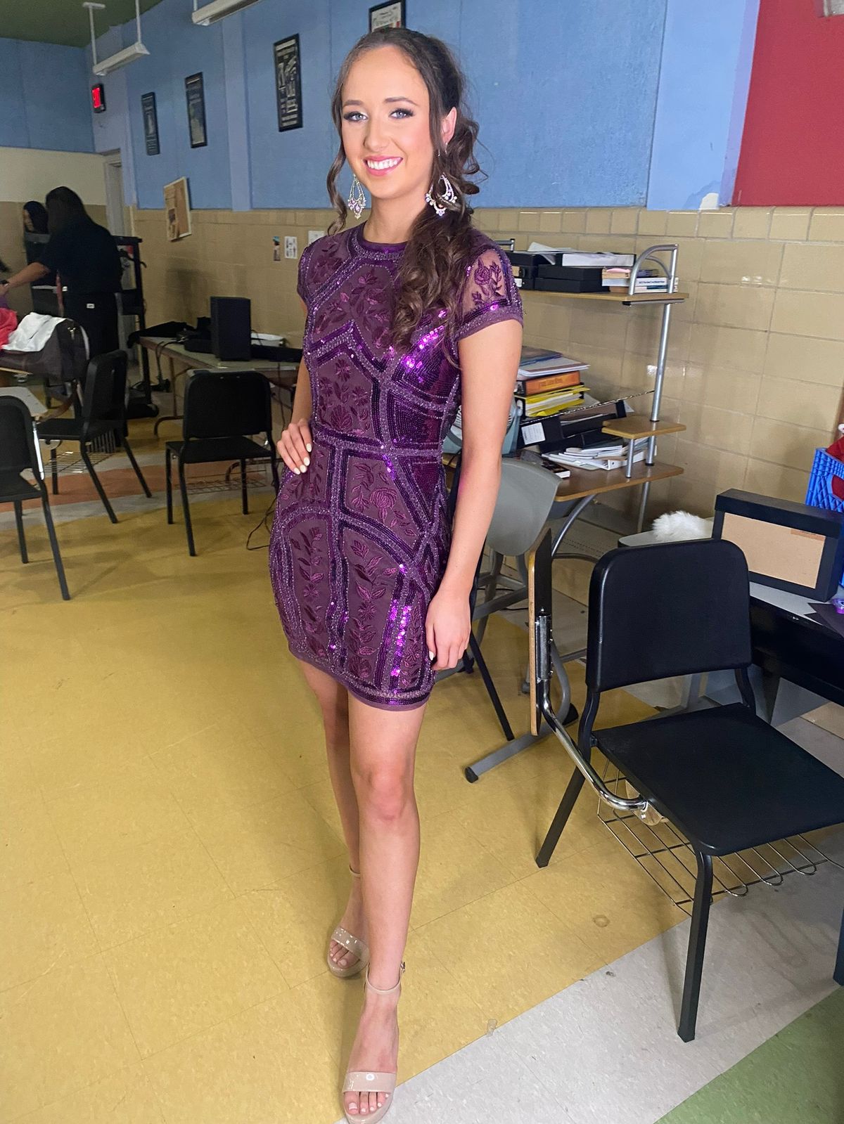 Size 4 Homecoming Purple Cocktail Dress on Queenly