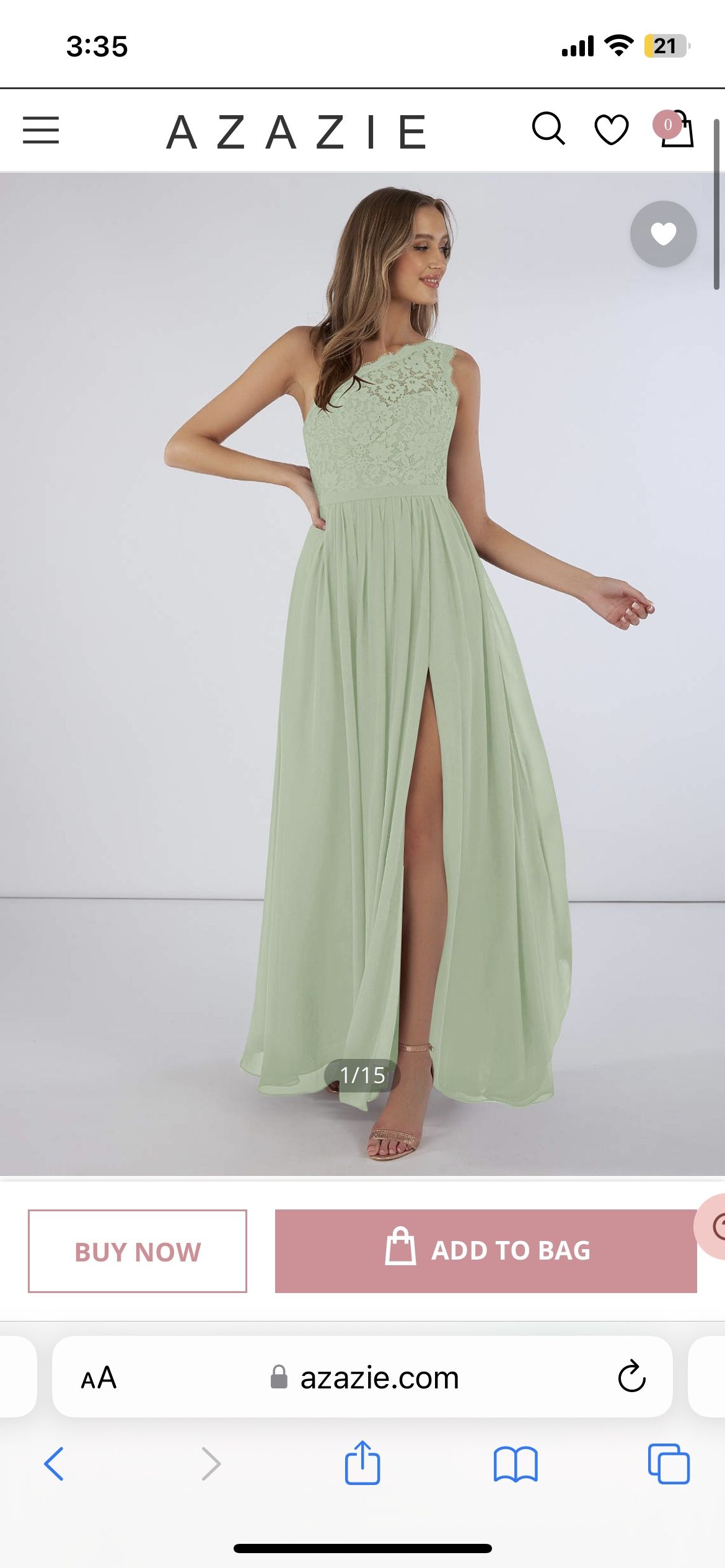 Amaze Size 8 One Shoulder Lace Green Side Slit Dress on Queenly