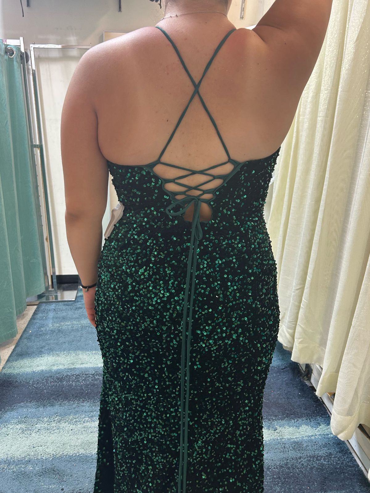 Size L Prom Green Side Slit Dress on Queenly