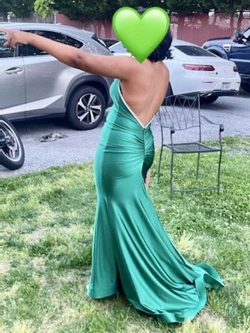 Jessica Angel Size S Prom Halter Green Mermaid Dress on Queenly