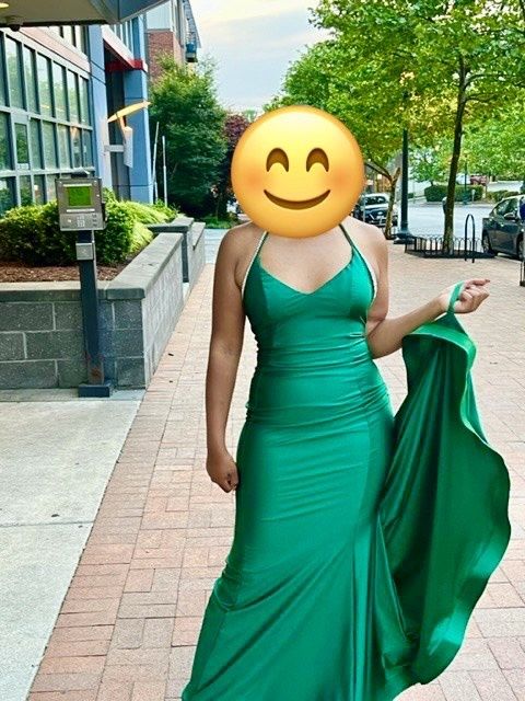 Jessica Angel Size S Prom Halter Green Mermaid Dress on Queenly