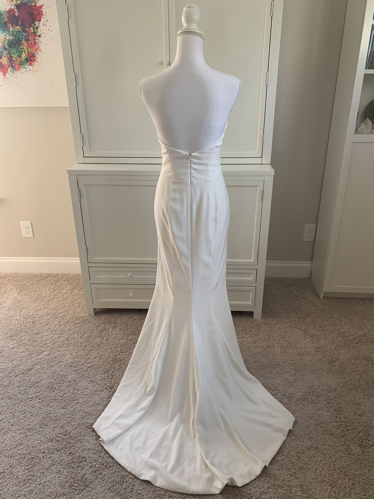 BHLDN Size 6 Wedding Strapless Satin White Dress With Train on Queenly