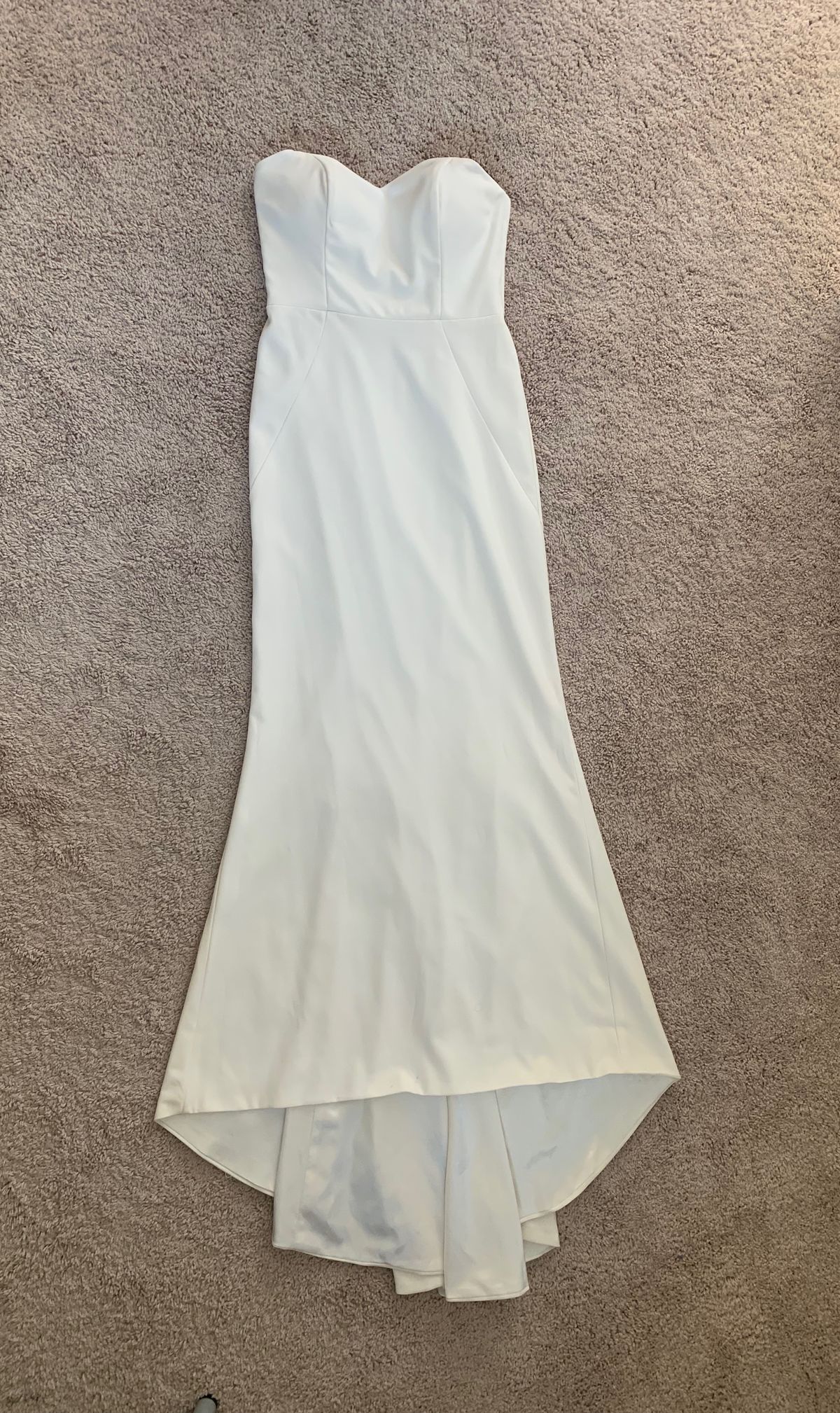 BHLDN Size 6 Wedding Strapless Satin White Dress With Train on Queenly