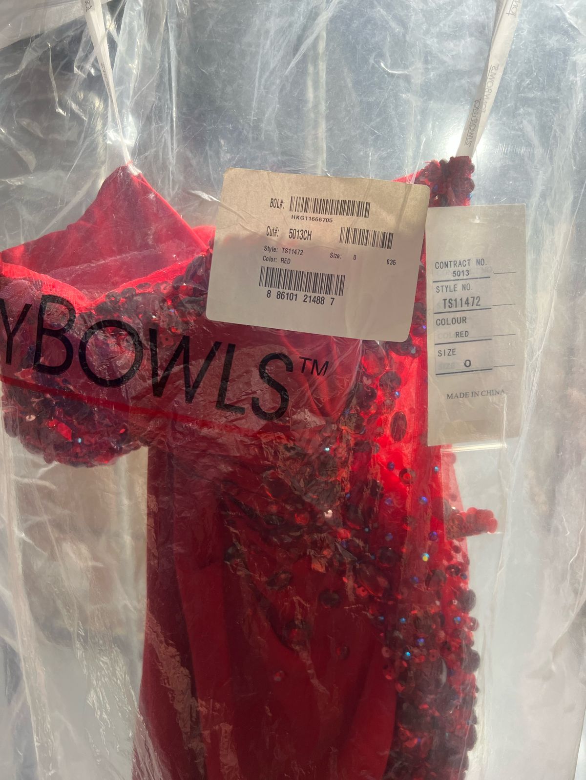 Tony Bowls Size 0 Prom One Shoulder Sequined Red Cocktail Dress on Queenly