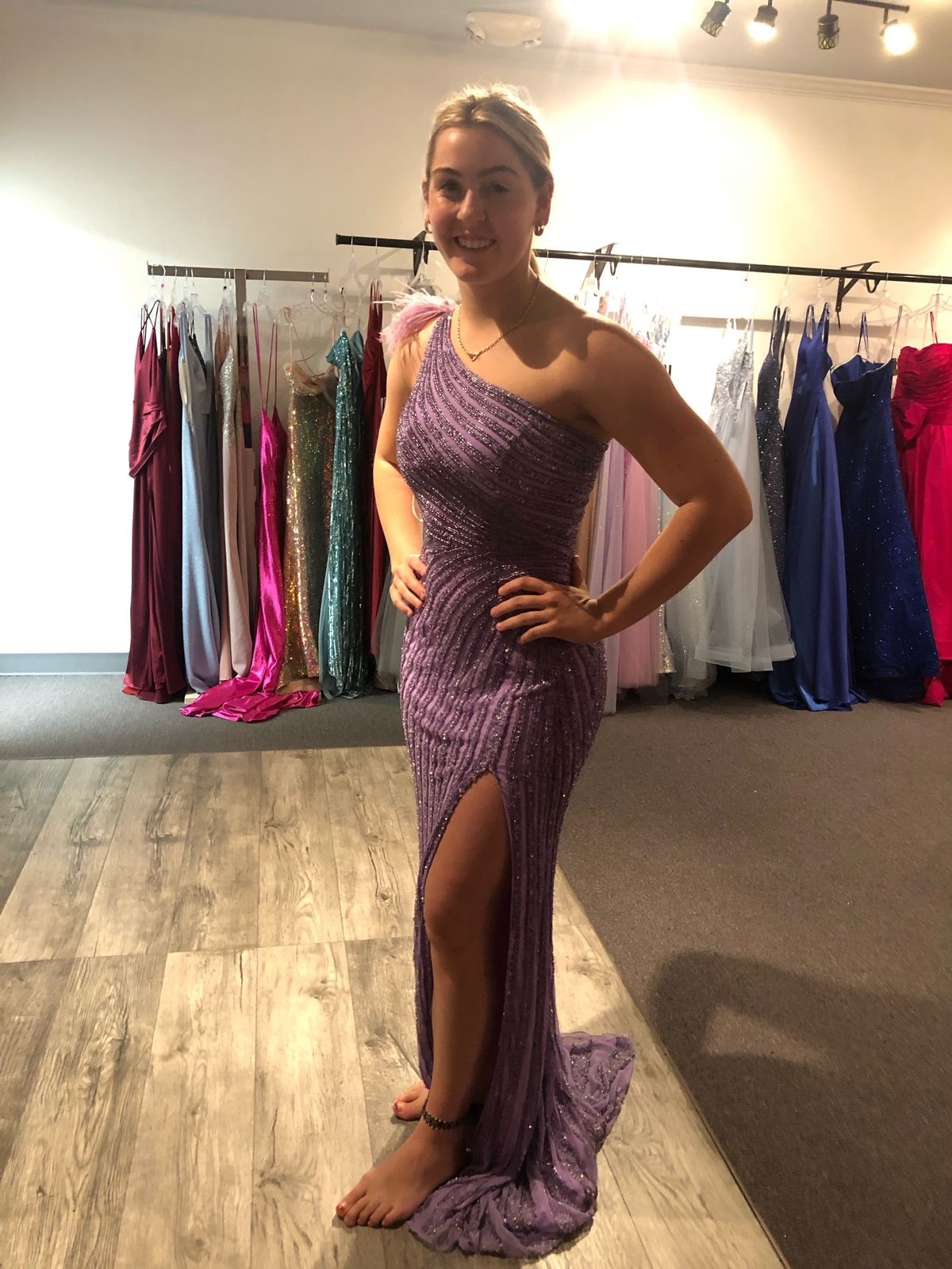Sherri Hill Size 2 Prom Purple Side Slit Dress on Queenly