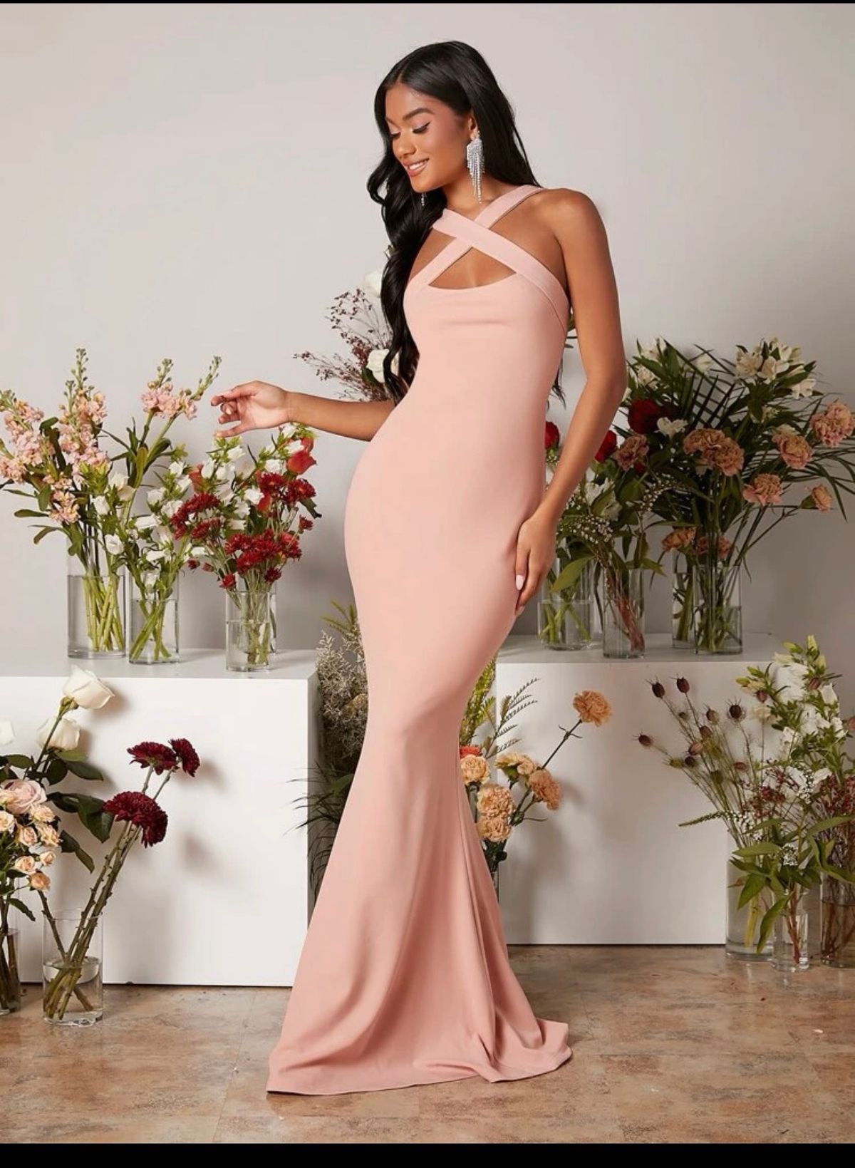 SheIn Size S Prom Pink Mermaid Dress on Queenly