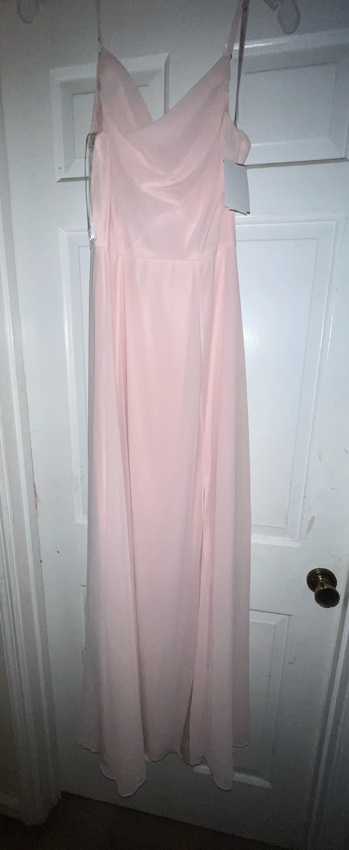Size 2 Prom High Neck Pink Side Slit Dress on Queenly
