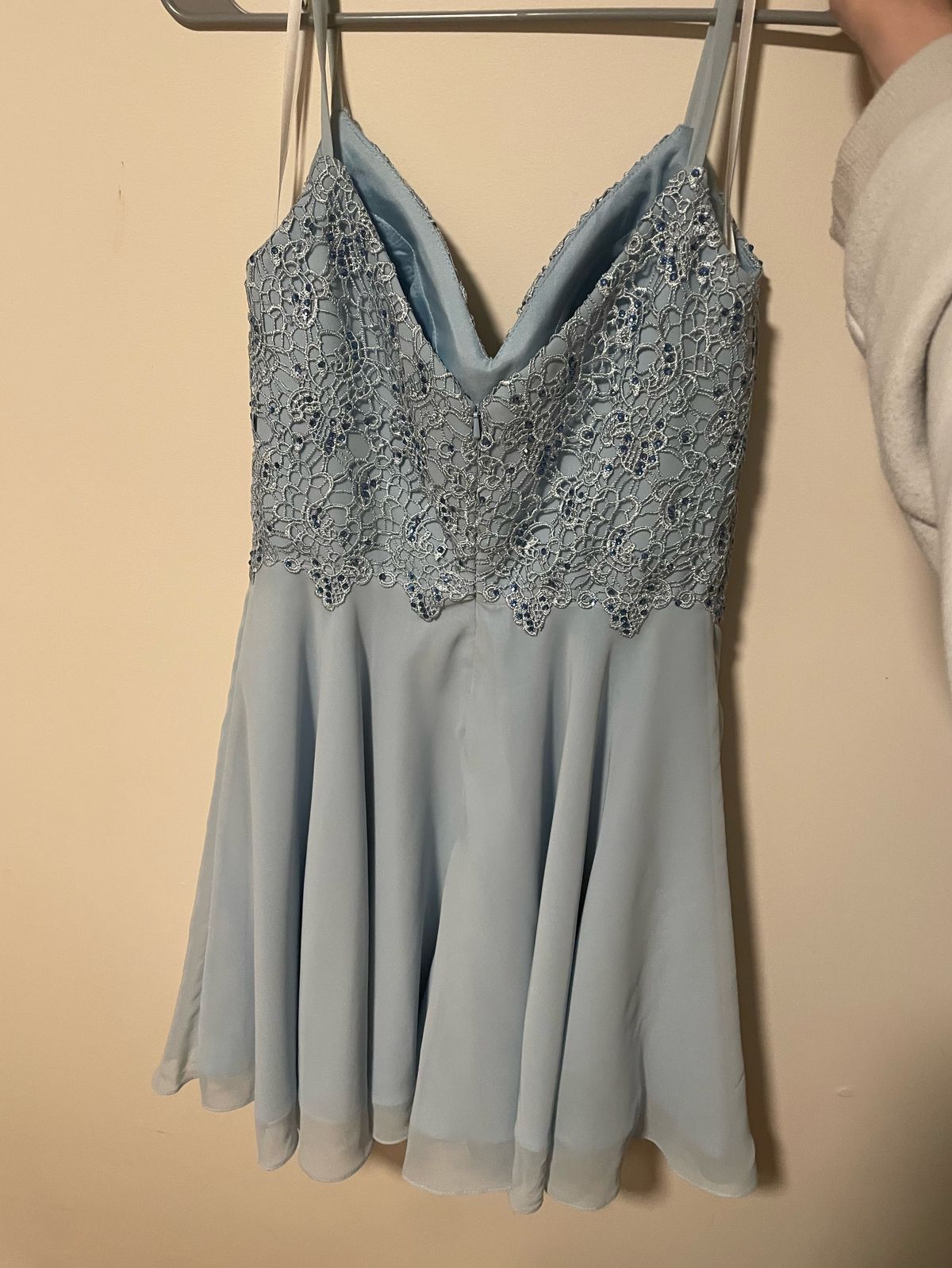 Size 4 Pageant Light Blue A-line Dress on Queenly