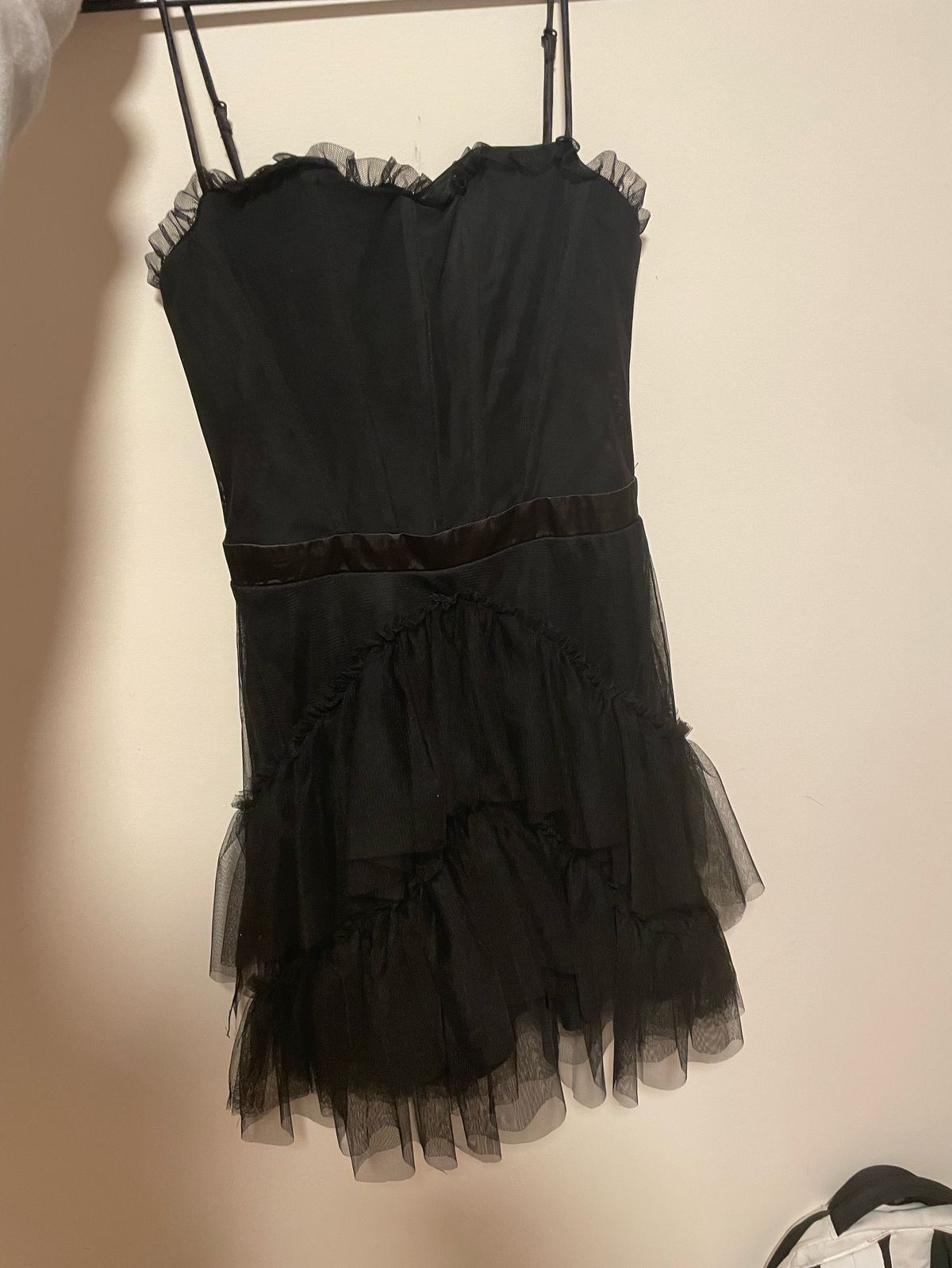 Size 2 Pageant Black A-line Dress on Queenly