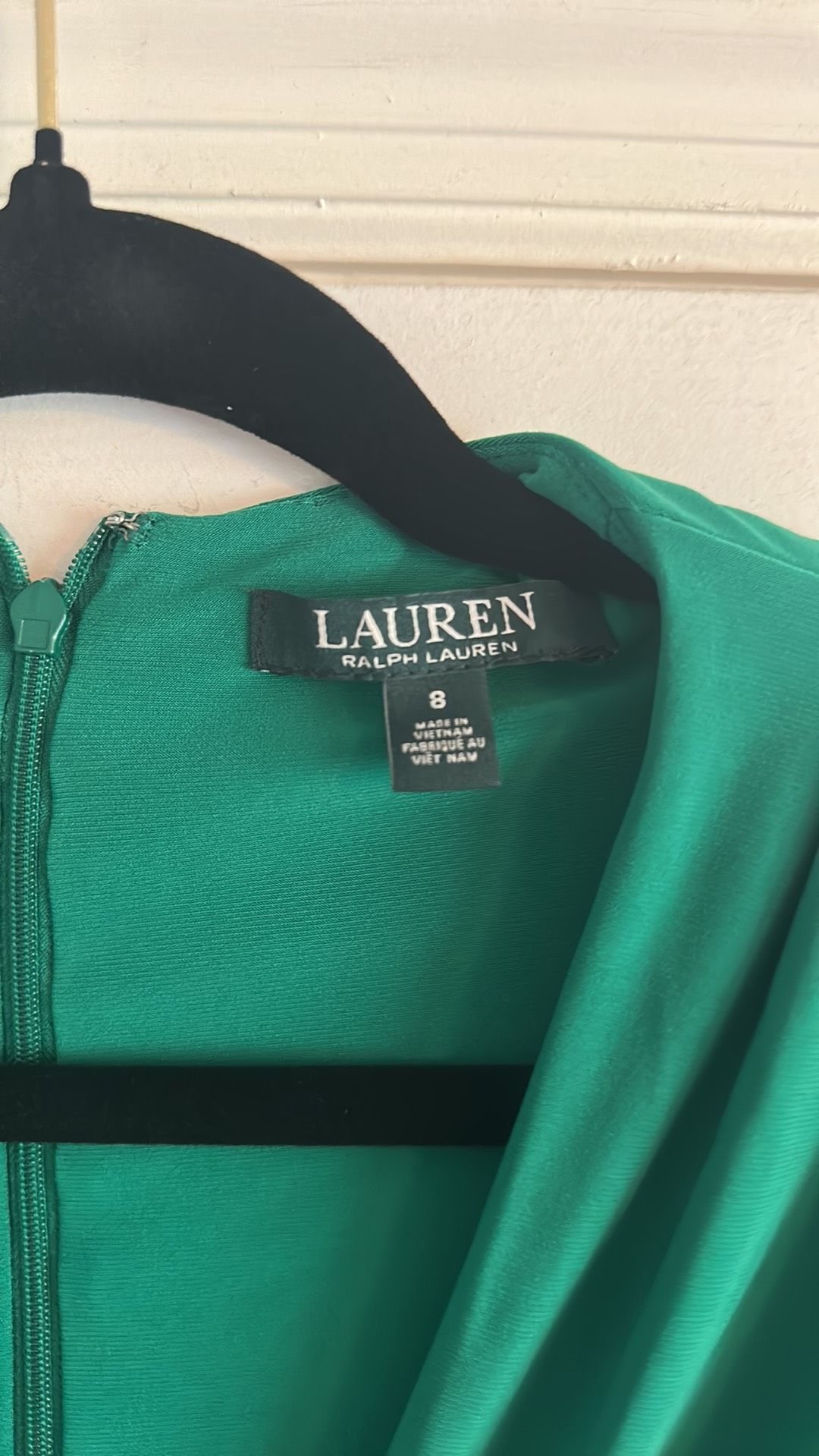 Ralph Lauren Size 8 Prom Long Sleeve Sequined Emerald Green Floor Length Maxi on Queenly