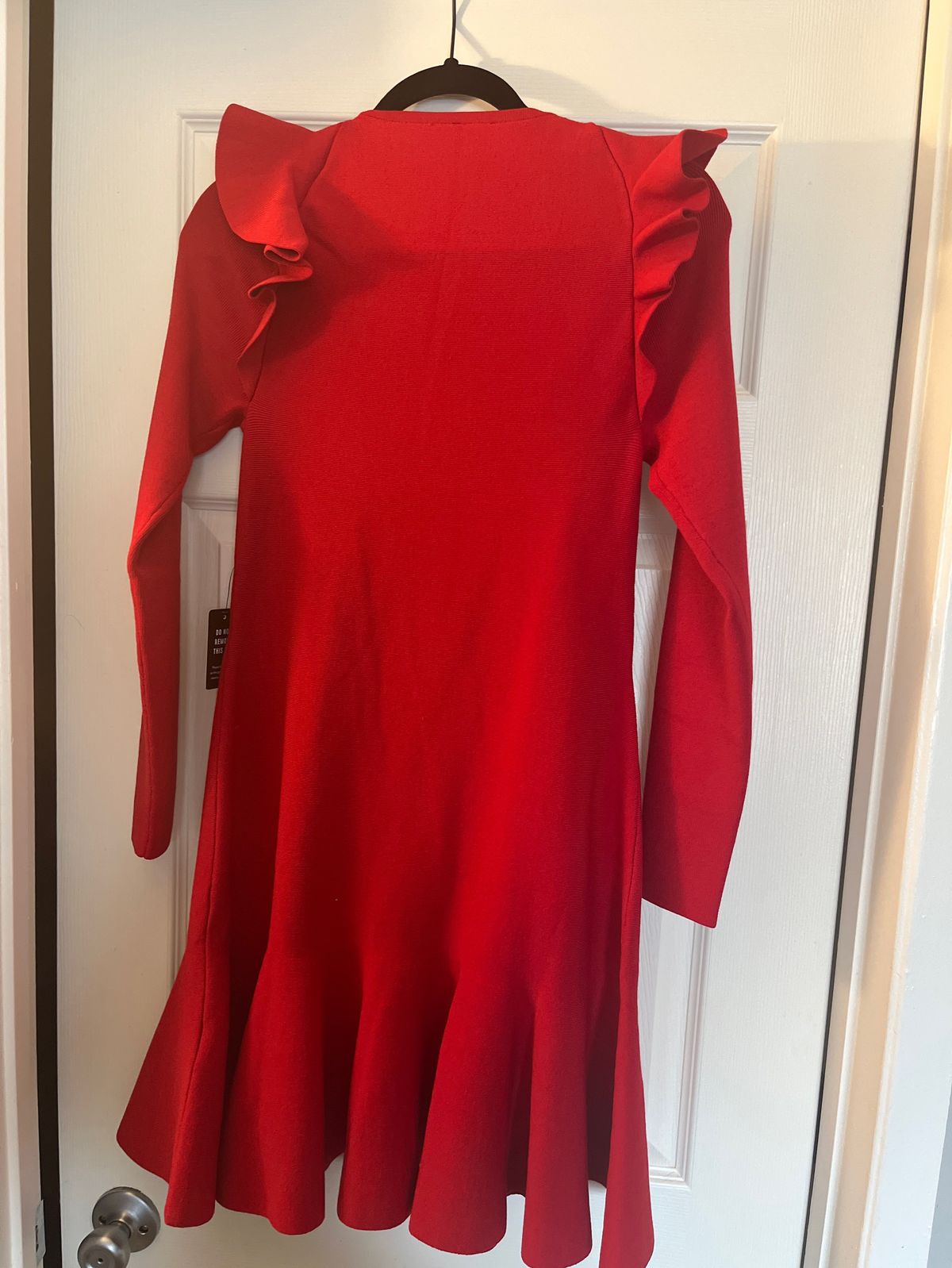 Express Size M Homecoming Long Sleeve Red Cocktail Dress on Queenly