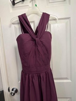 Heboes Size 12 Bridesmaid Off The Shoulder Purple A-line Dress on Queenly