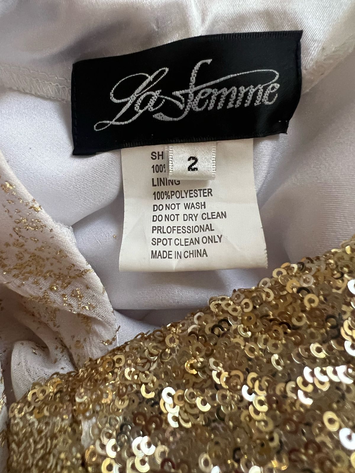 La Femme Size 2 Prom Strapless Sequined Gold A-line Dress on Queenly