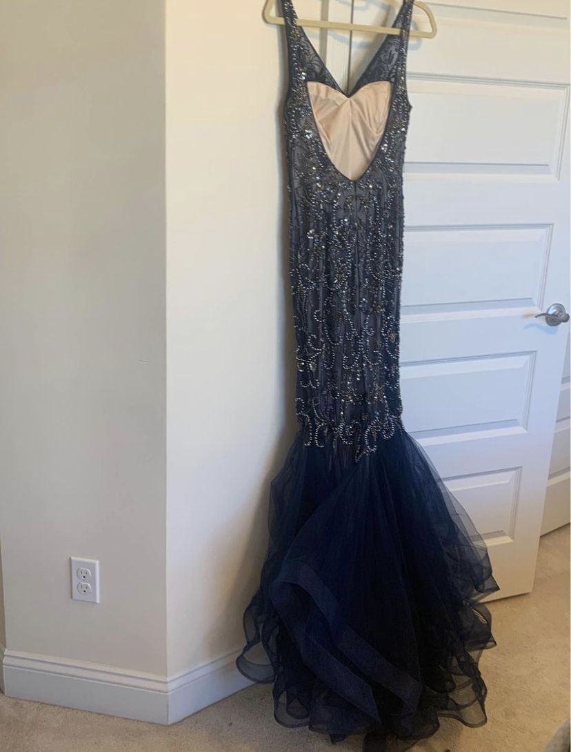 Aspeed Size S Prom Navy Blue Mermaid Dress on Queenly