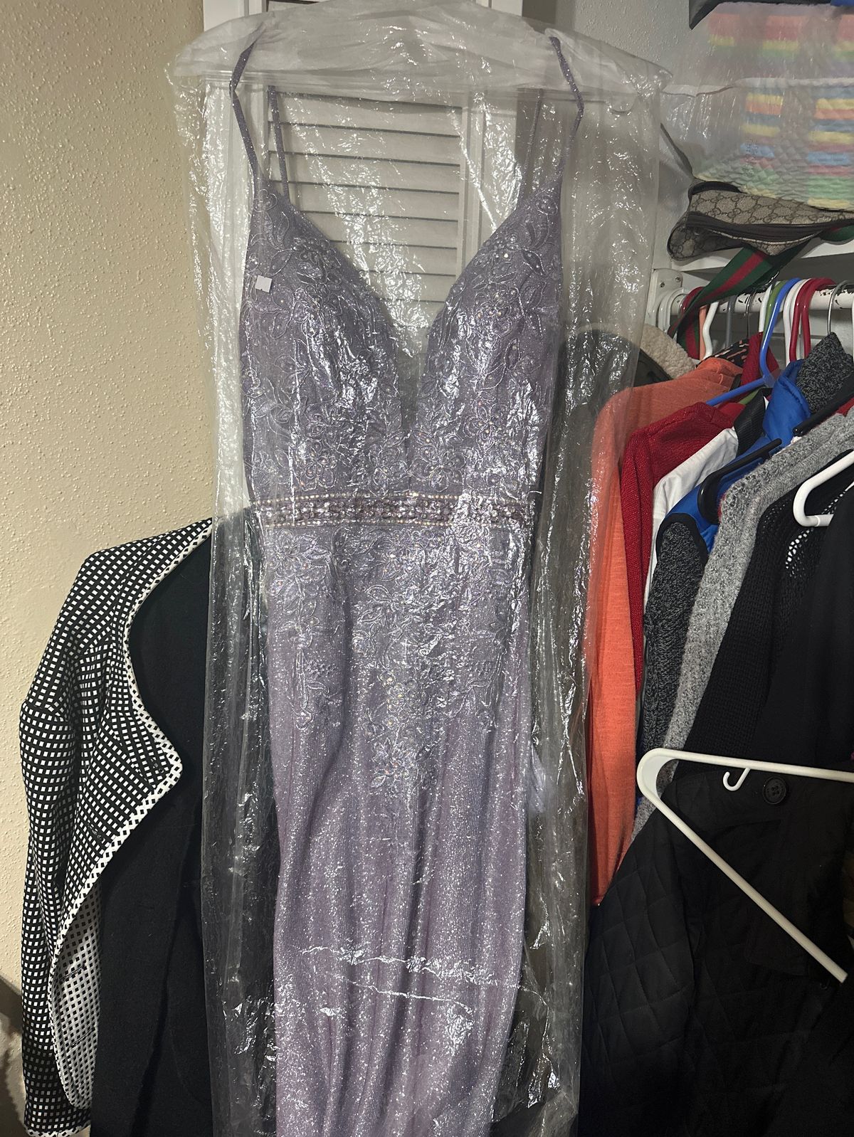 Plus Size 16 Sequined Light Purple Mermaid Dress on Queenly