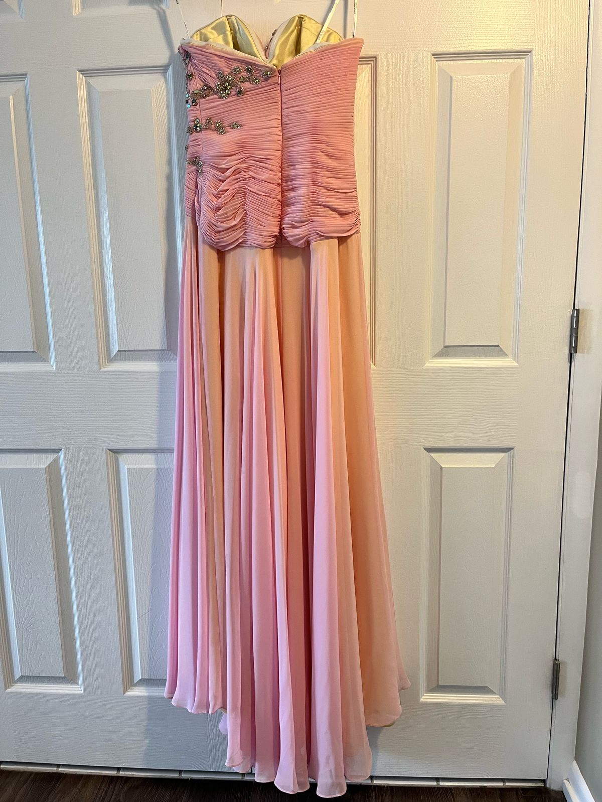Tony Bowls Size 4 Strapless Pink Side Slit Dress on Queenly