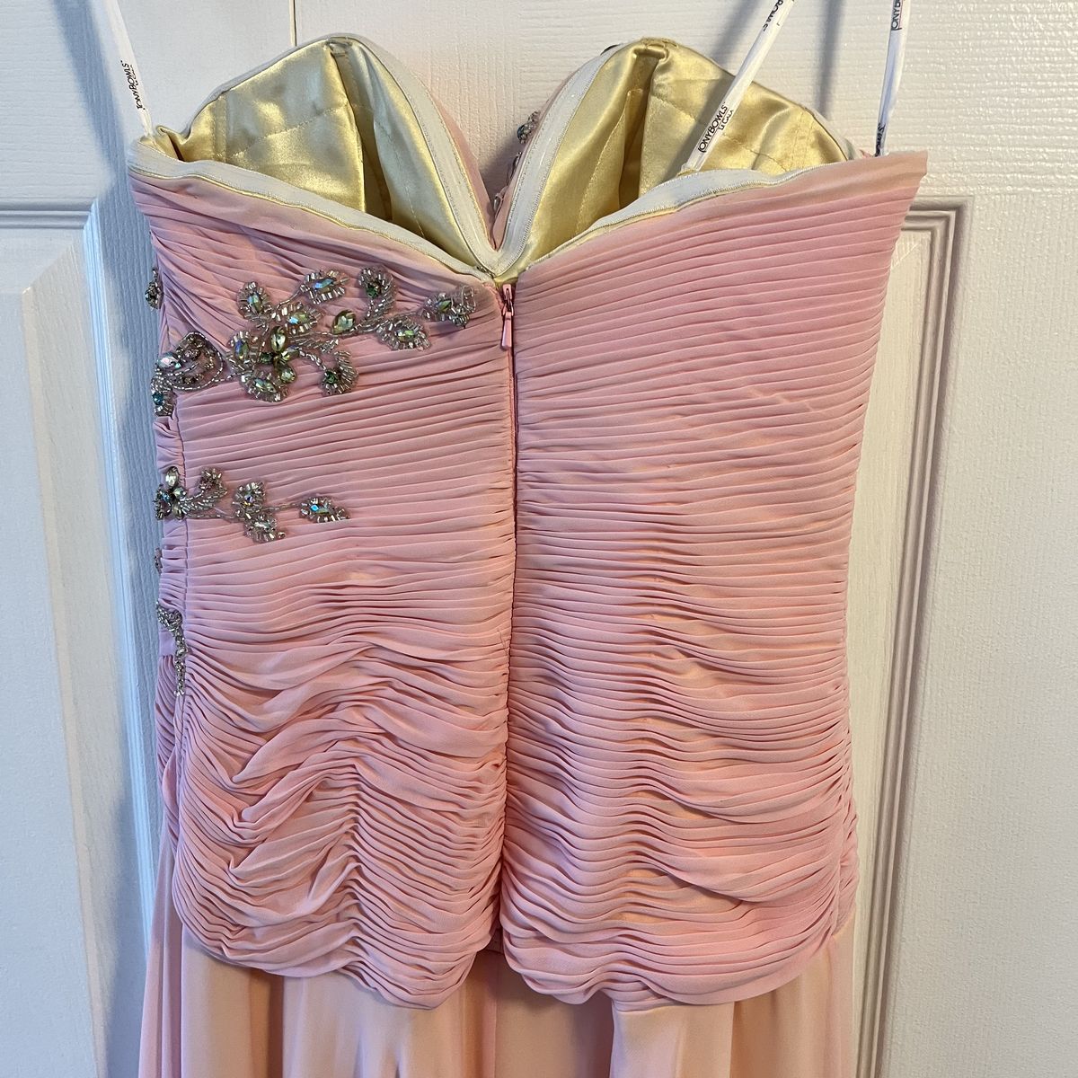 Tony Bowls Size 4 Strapless Pink Side Slit Dress on Queenly