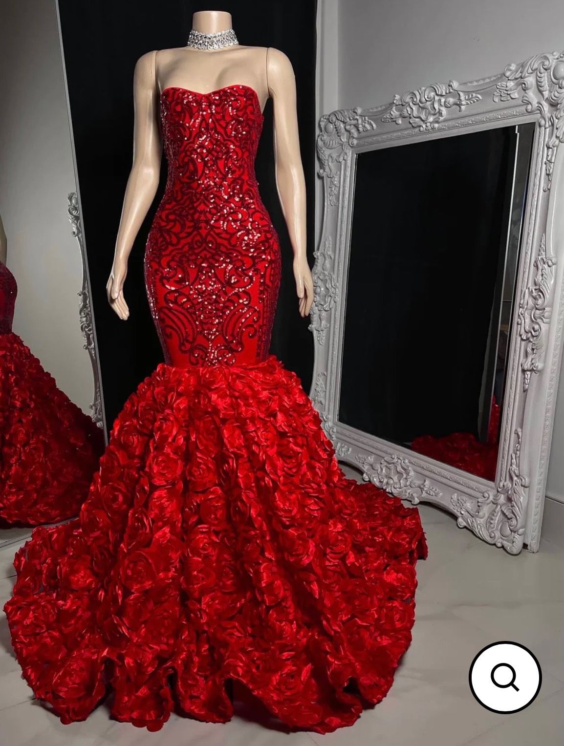Lynira label Size 4 Prom Red Ball Gown on Queenly