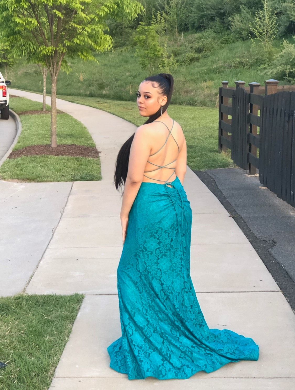 Sherri Hill Size 14 Prom Blue Mermaid Dress on Queenly