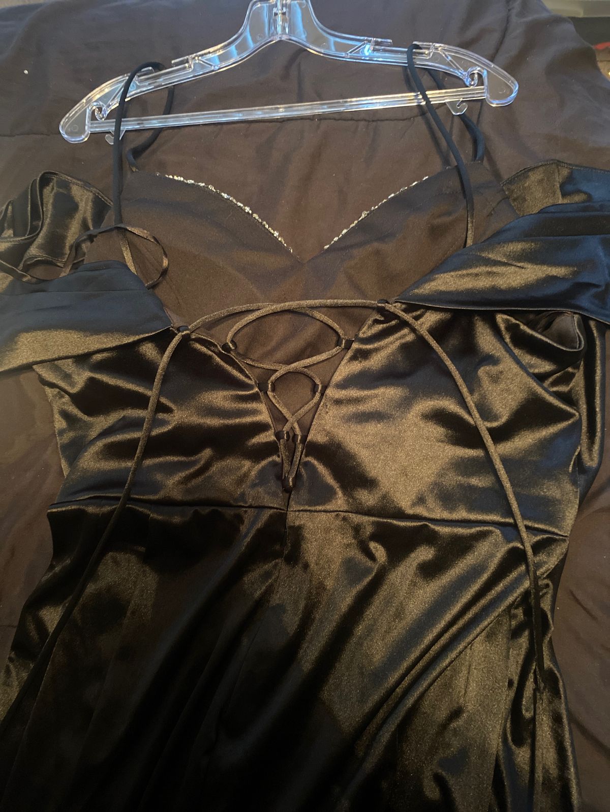 Cinderella Divine Plus Size 18 Prom Black Side Slit Dress on Queenly